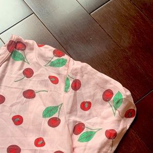m pink shein cherry pyjama shirt!
